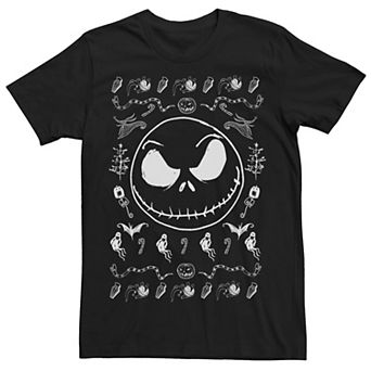 Disney's The Nightmare Before Christmas Jack Skellington Men's Spooky Pattern Tee