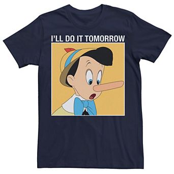 Men's Pinocchio Do It Tomorrow Poster Tee