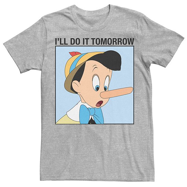 Men's Pinocchio Do It Tomorrow Memes Tee