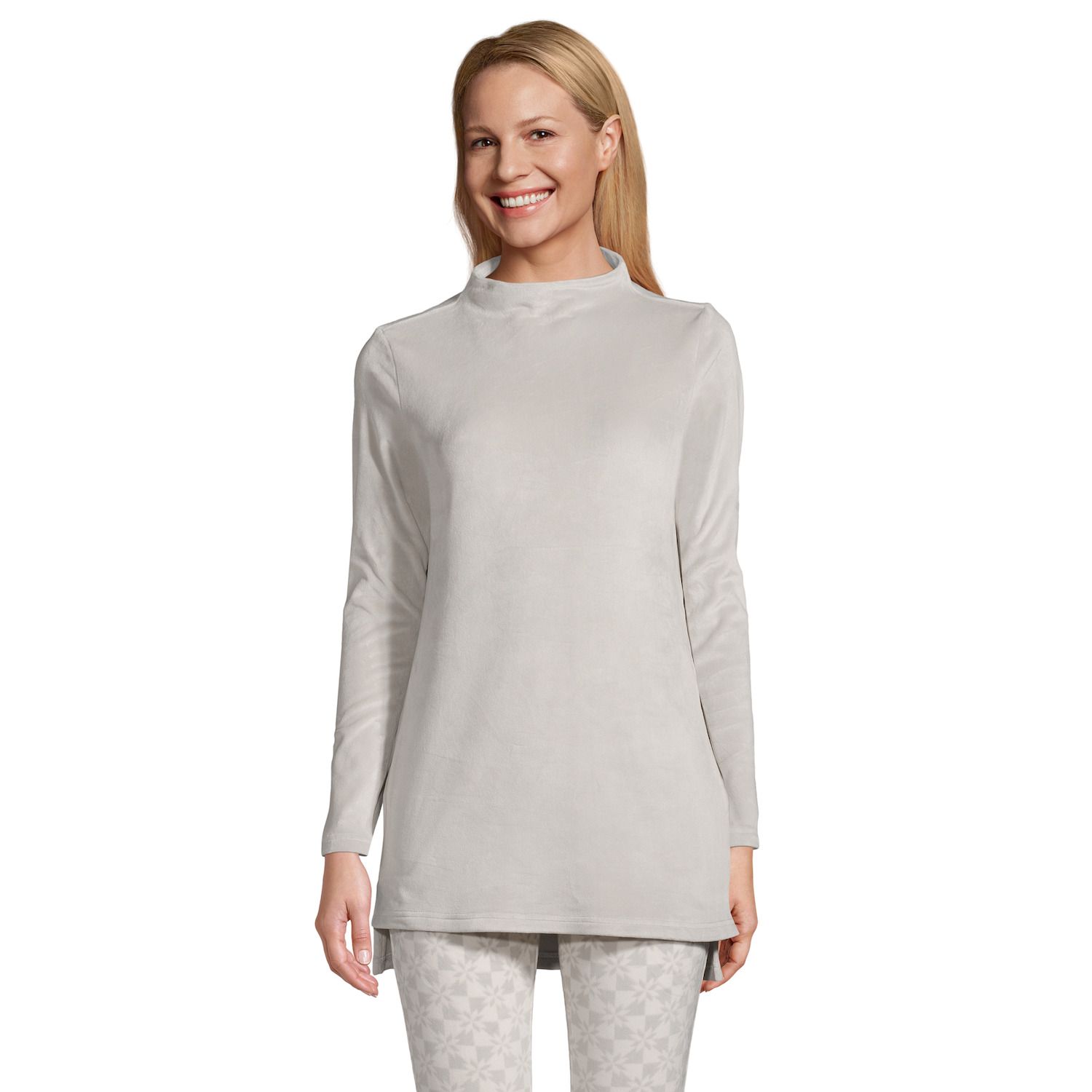 women's cozy pajama set long sleeve top and print leggings