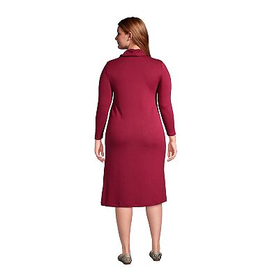 Plus Size Lands' End French Terry Cowlneck Sweaterdress