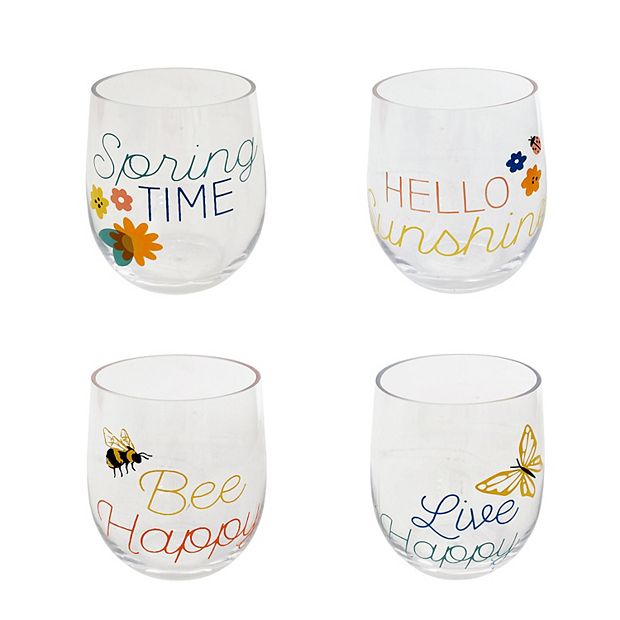 Celebrate Together™ Fall 4-pc. Acrylic Stemless Wine Glass Set