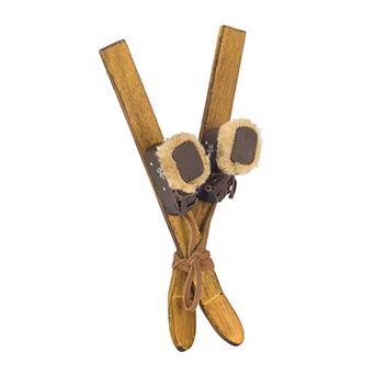 Melrose Wood Ski And Boot Ornament