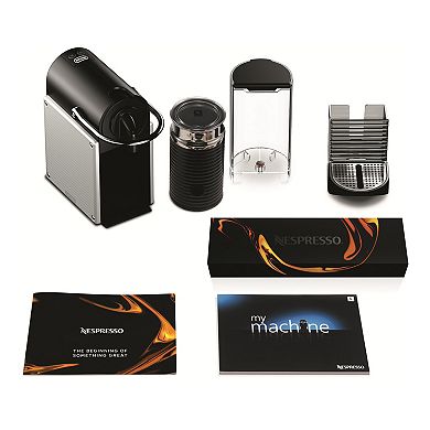 Nespresso Pixie Espresso Machine with Aerocinno Milk Frother by DeLonghi