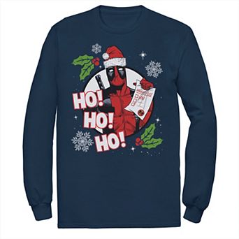 Men's Marvel Deadpool Santa Naughty List Holiday Tee