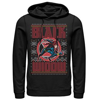 Men's Marvel Black Widow Ugly Christmas Sweater Hoodie