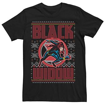 Men's Marvel Black Widow Ugly Christmas Sweater Tank Top