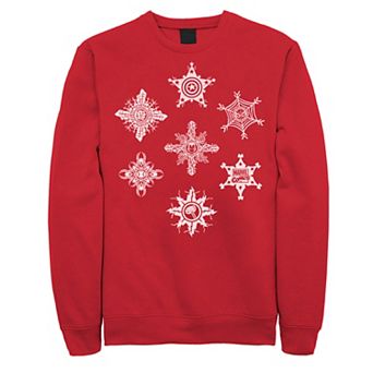 Men's Marvel Snowflake Symbols Christmas Sweatshirt