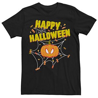 Men's Marvel Spider-Man Pumpkin Happy Halloween Tee