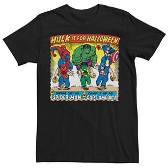 Men's Marvel Halloween Hulk Spider-Man Captain America Costumes Tee