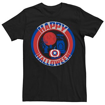 Men's Marvel Captain America Shield Happy Halloween Tee