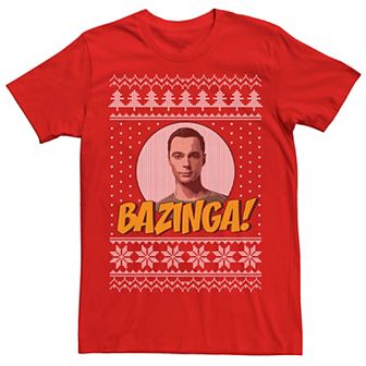 Men's The Big Bang Theory Bazinga Holiday Pattern Tee
