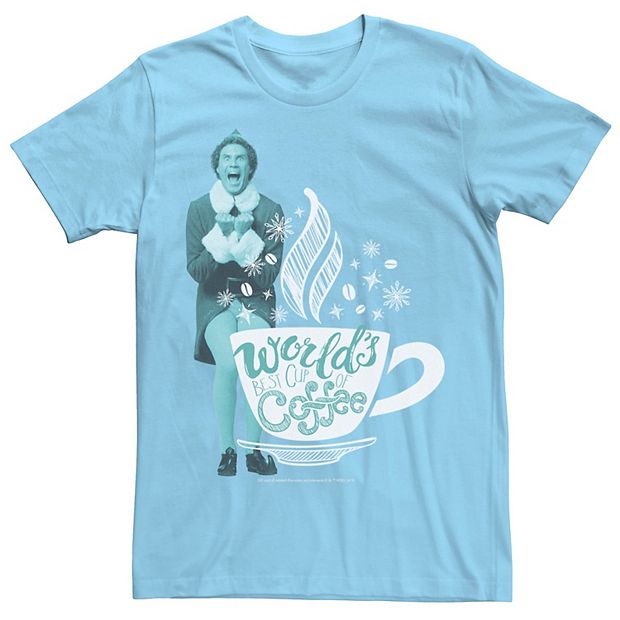 Men's Elf Buddy World's Best Cup Of Coffee Text Poster Tee