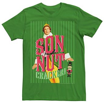 Men's Elf Buddy Son Of A Nutcracker Striped Poster Tee