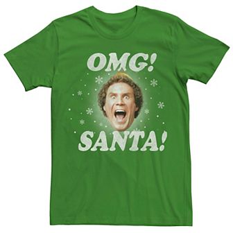 Men's Elf Omg Santa Big Face Tee