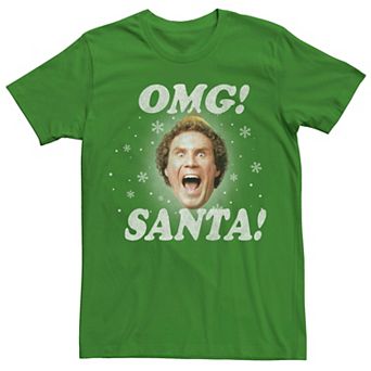 Men's Elf Omg Santa Big Face Tee