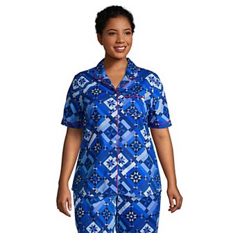 Plus Size Lands' End Short Sleeve Pajama Shirt