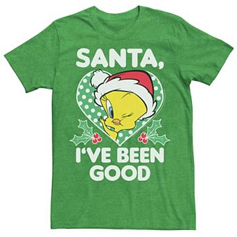 Men's Looney Tunes Christmas Tweety Santa I've Been Good Tee
