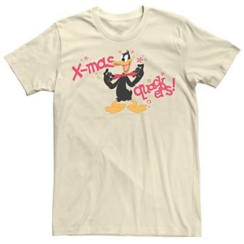 Men's Looney Tunes Christmas Daffy Duck X-Mas Quackers Tee