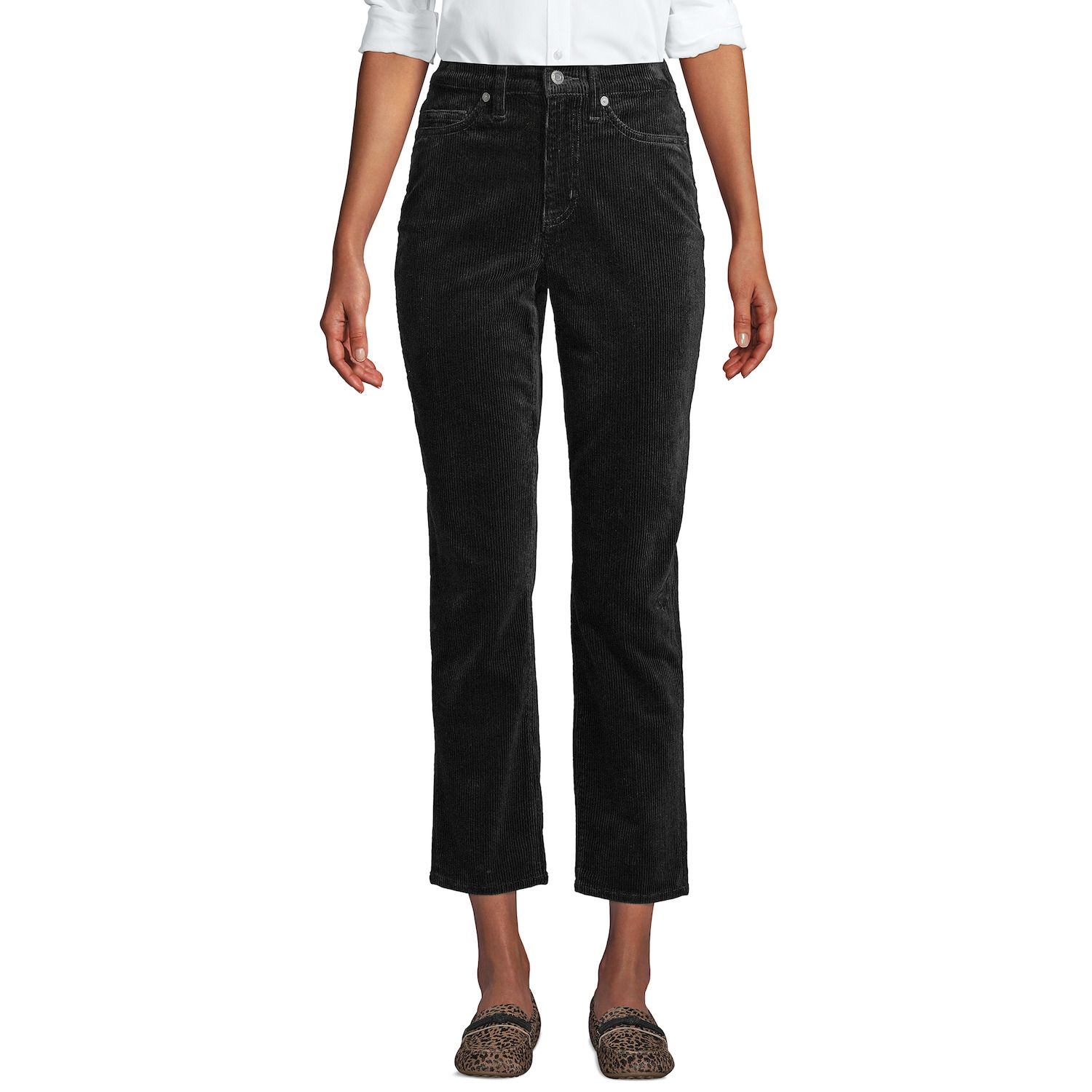black wide leg ankle pants