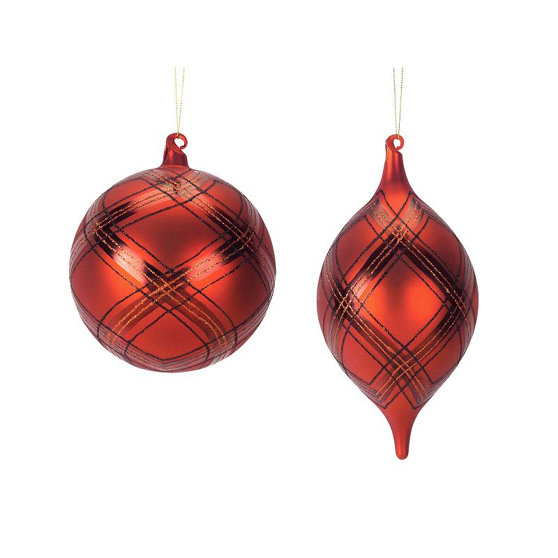 77319720 Melrose Glass Plaid Christmas Ornament, Multicolor sku 77319720