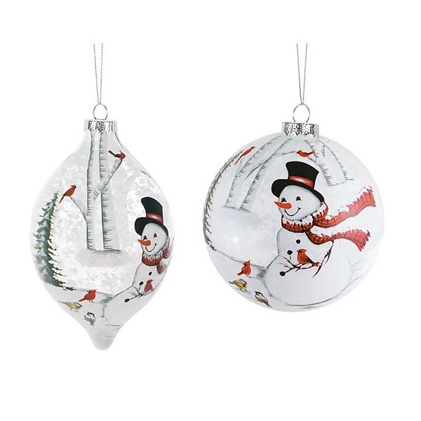 Melrose Glass Snowman Christmas Ornament