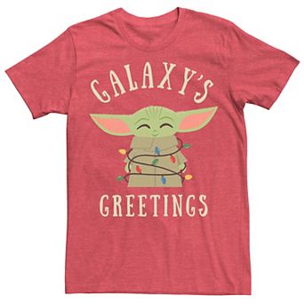Men's The Mandalorian The Child aka Baby Yoda Galaxy's Greetings Tee