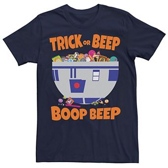 Men's Star Wars R2-D2 Candy Bowl Halloween Text Poster Tee