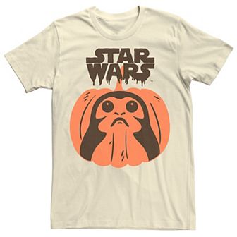Men's Star Wars Porg Pumpkin Halloween Tee