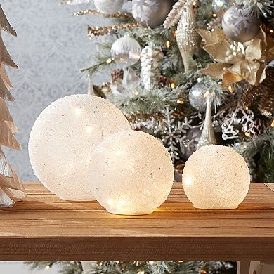 LED Frosted Globe Table Decor 3-piece Set