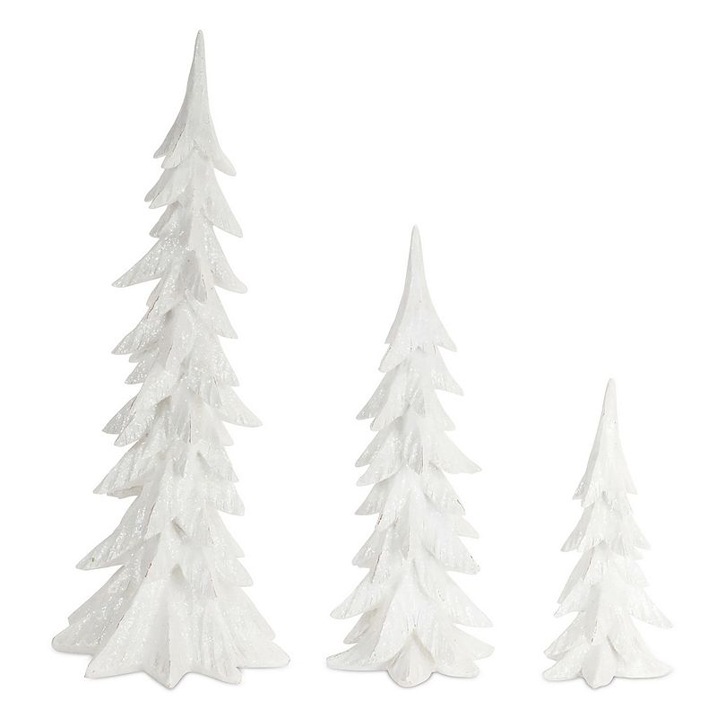Christmas Tree Floor Decor 3-piece Set, White