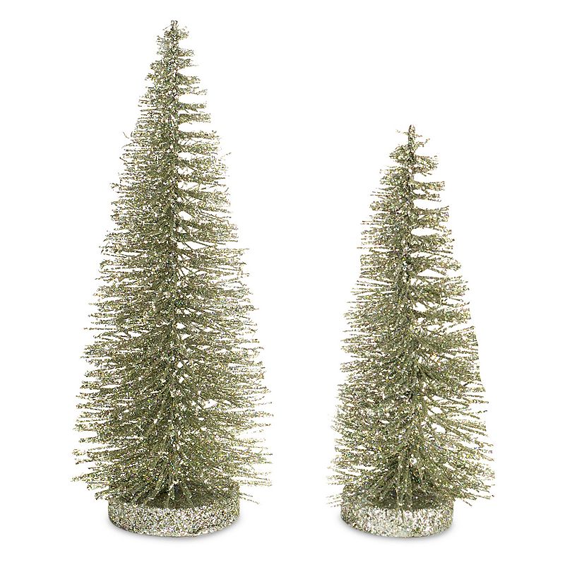 UPC 746427723961 product image for Glitter Bottle Brush Christmas Tree Table Decor 12-piece Set, Green | upcitemdb.com