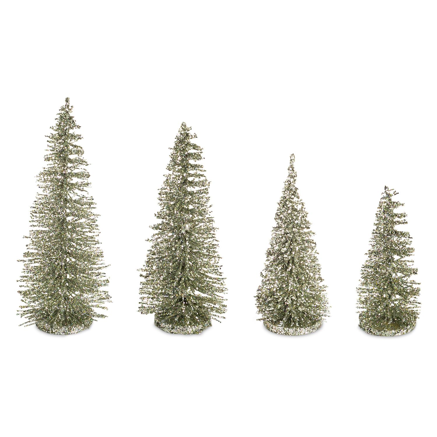 Mini Shatterproof Glitter Christmas Tree Ball Ornaments (Silver, White, 1.5  in, 48 Pack)