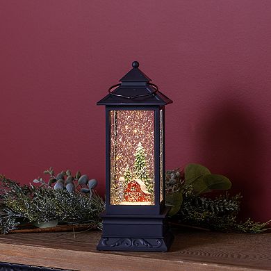 LED Barn Christmas Snow Globe Lantern Table Decor