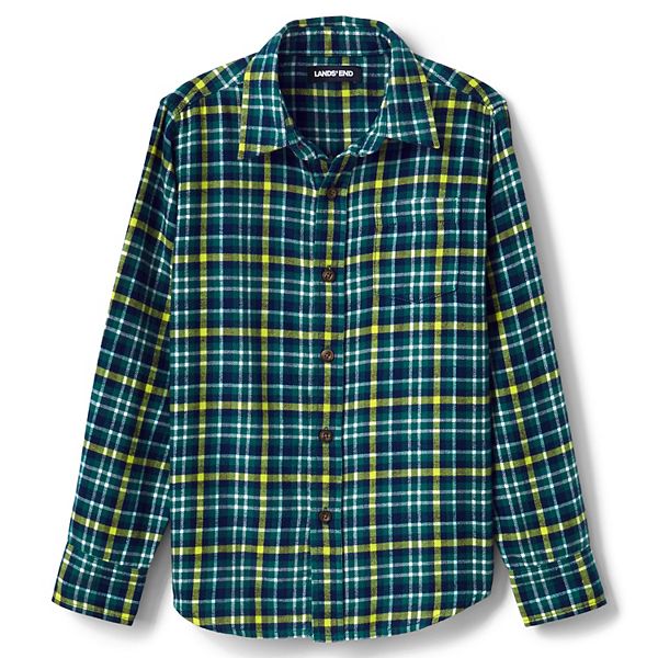 Boys Kids Flannel Plaid Button Down Long Sleeves Shirt Size 4 5 6 7 2 Colors 