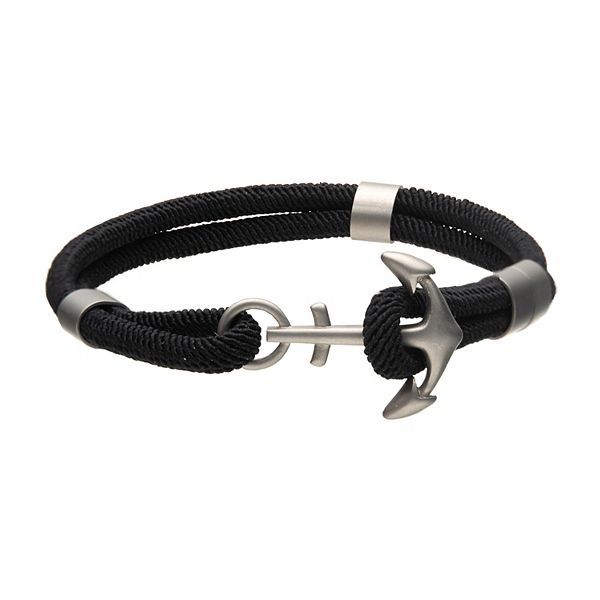 Black Paracord Rope Anchor Clasp Bracelet