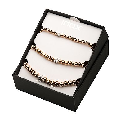 Men's 3 pc. Stainless Steel Ball Stretch Bracelet Set