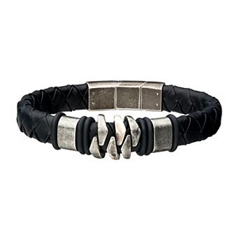 Men's DANTE Stainless Steel Leather Bohemian Bracelet