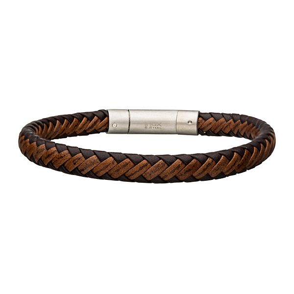 Men's Stainless Steel Braided Leather Bracelet