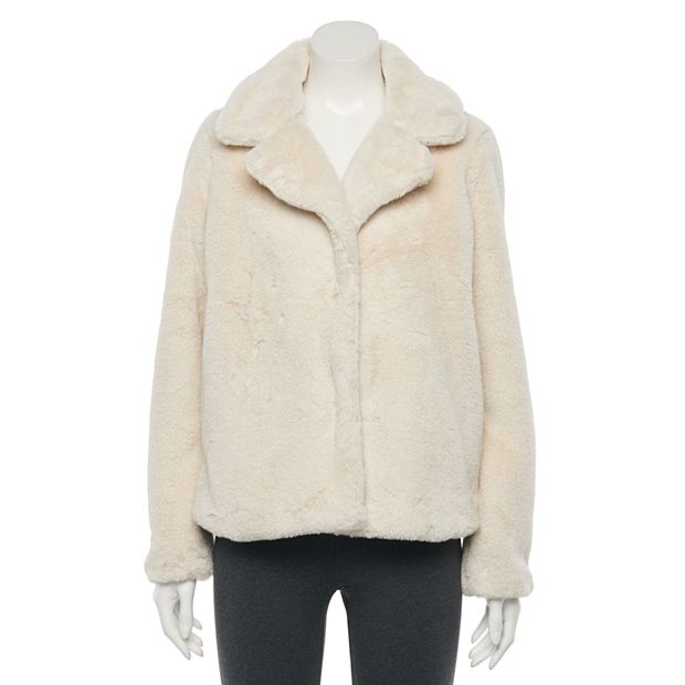 Cream fake fur on sale jacket