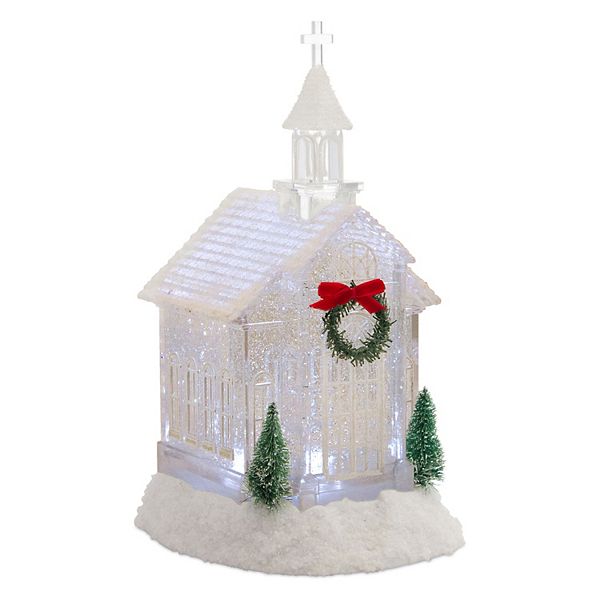 Melrose International LED Snow Globe Santa's Workshop Stand 10.75