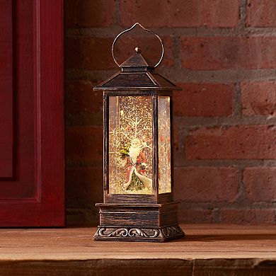 Melrose LED Santa & Tree Lantern Snow Globe