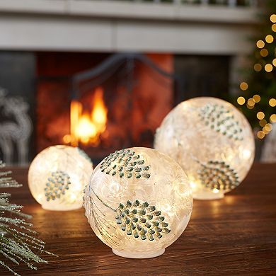 Melrose LED Pine Cone Globe 3-pc. Set