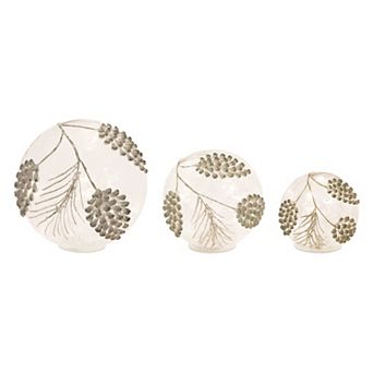 Melrose Pine Cone Globe 3 pc Set