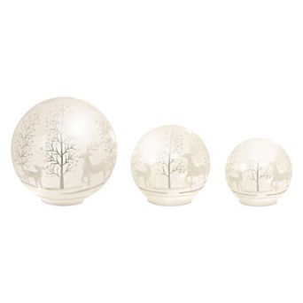 Melrose Deer & Tree Globe 3 pc Set