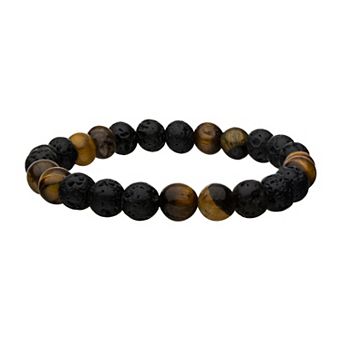 DANTE Men's Lava Bead & Tiger's Eye Beaded Bracelet