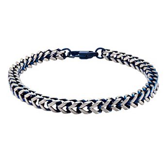 Men's Two Tone Stainless Steel Franco Chain Bracelet