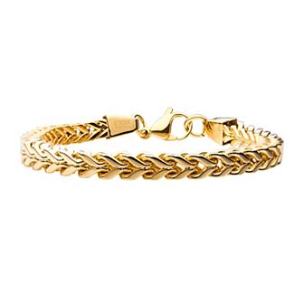DANTE Men's Gold Tone Stainless Steel Franco Chain Bracelet