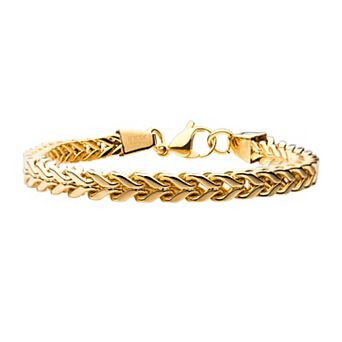 DANTE Men's Gold Tone Stainless Steel Franco Chain Bracelet