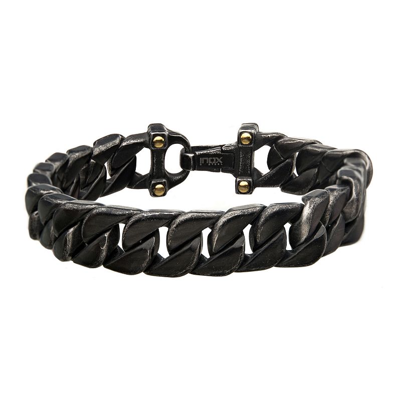 49950394 Mens Antiqued Stainless Steel Curb Chain Bracelet, sku 49950394